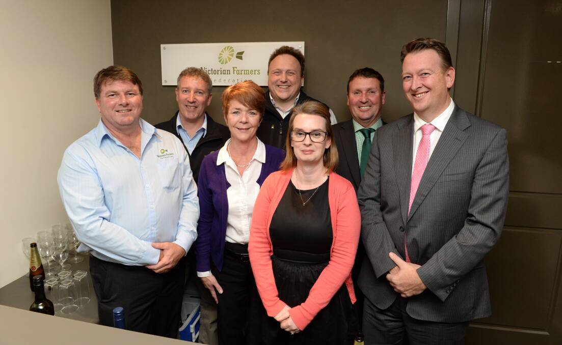 NEW TEAM: VFF membership development manager Tim McKenzie, Mick McCarthy, Kim Tupper, Rob McLoughlin, Bree Jackson, VFF president Peter Tuohey and executive manager of membership and marketing Stephen Webb.
