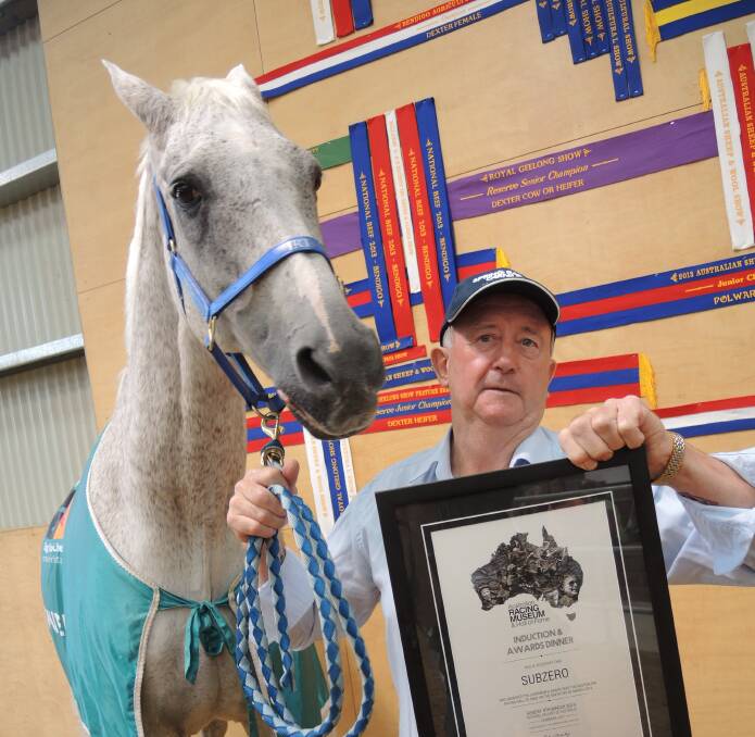 PROUD: Graham Salisbury and Subzero with their hall of fame certification.
