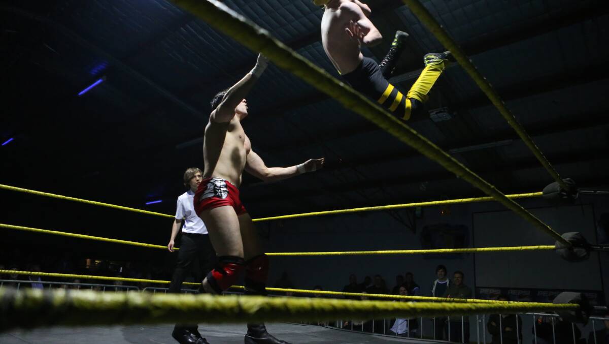 Action from the wrestling show at The Zone.
Bee Boy V Luke Knight
Pictures: Peter Weaving