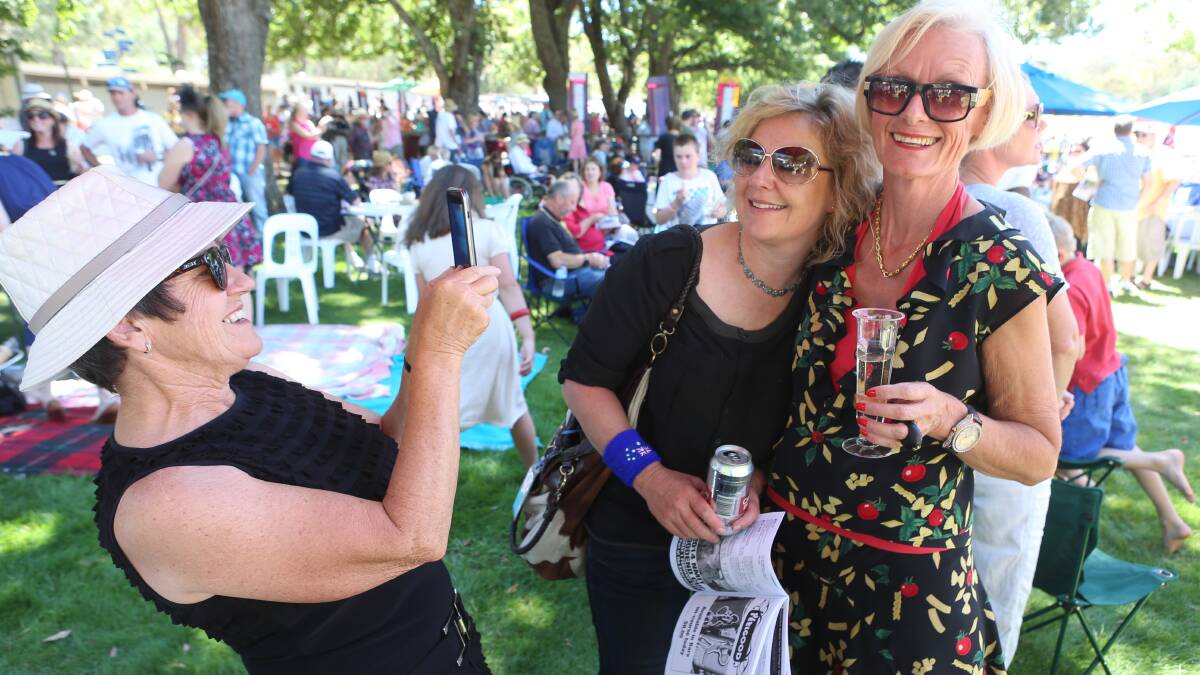 Jan Wood and Natalie Green from Kyneton with Kate Hayward from Maldon. Picture: PETER WEAVING