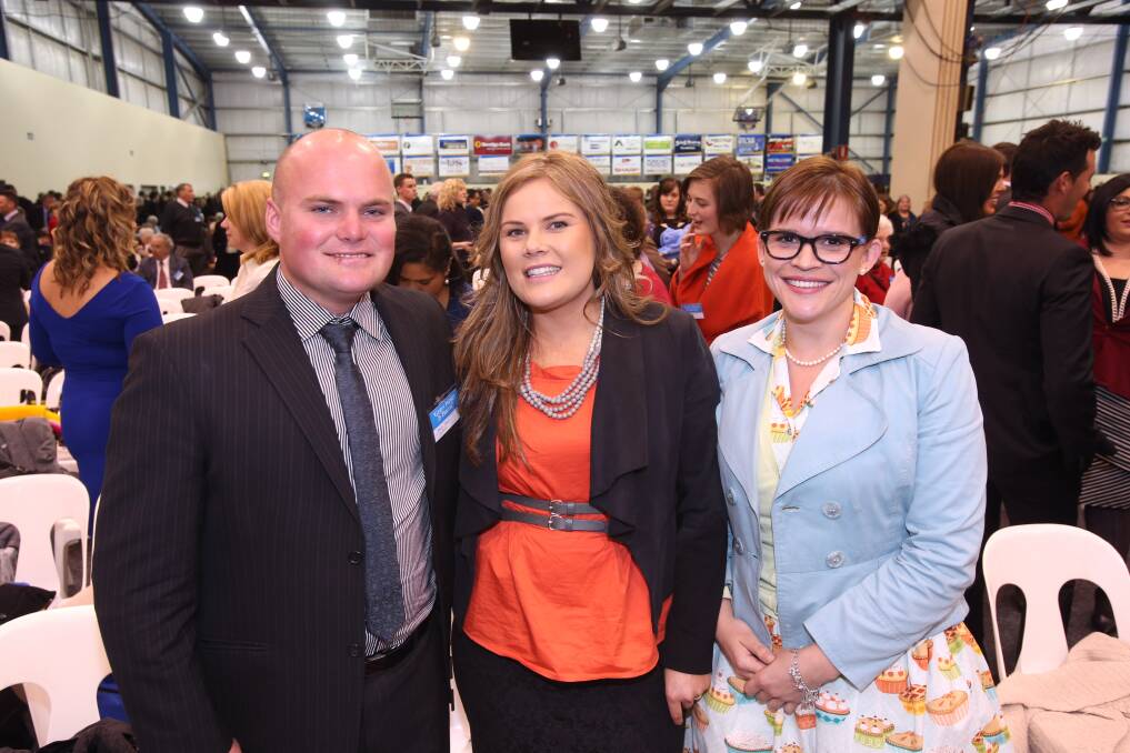 Jehovah's witness convention at Bendigo Staduim.
Morgan and Charlotte Bauer with Katy Pik.
Picture: PETER WEAVING