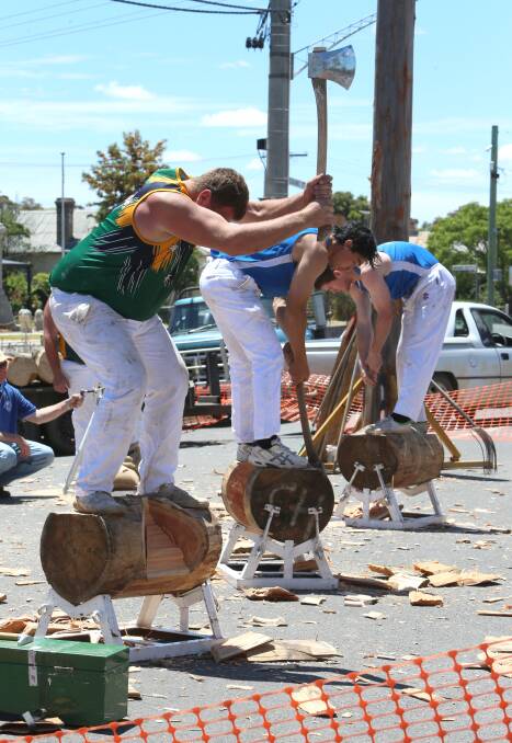 Wood chopping. Picture: PETER WEAVING