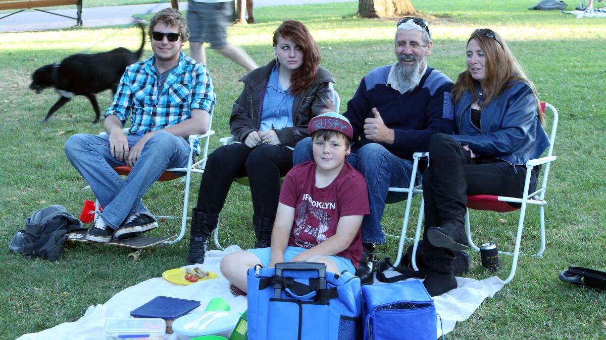 Nathan Passmort, Stephanie, Ben, Phill and Sandie Poynter. Picture: PETER WEAVING
