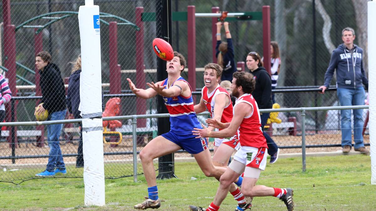 Footy action from qualifying finals, Bridgewater V Pyramid Hill at Newbridge Recreation Reserve.
Picture: Peter Weaving.
170813