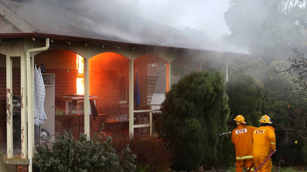 House fire south of Axedale on Kimbolton-Axdale Road.
Picture: Peter Weaving
090813