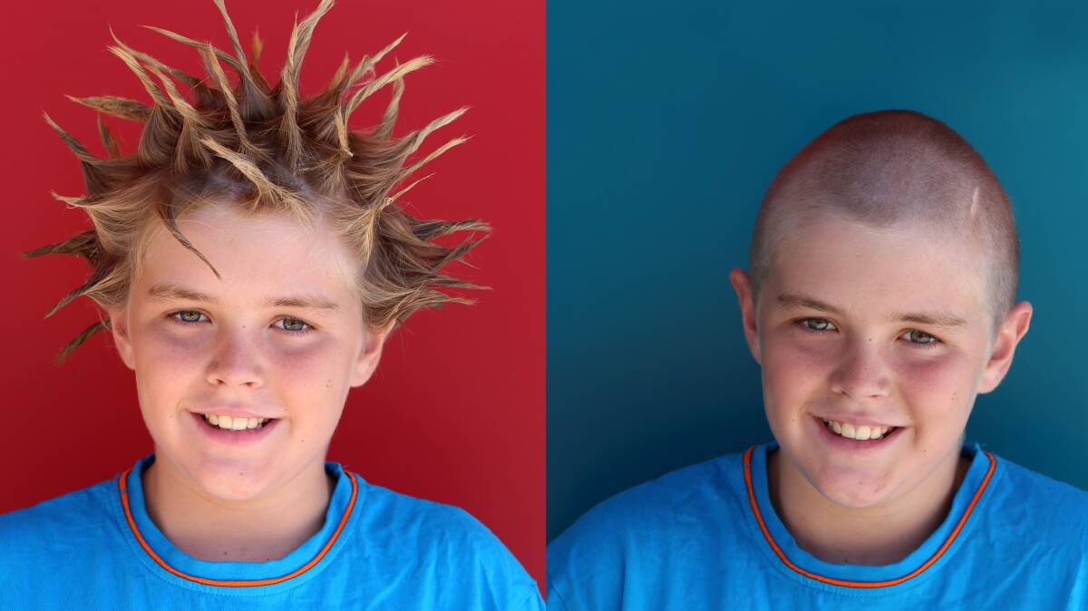 Harrison Coombes is shaving his head for Shave for a Cure today at St Josephs PS in Quarry Hill.
Photo Peter Weaving 140313