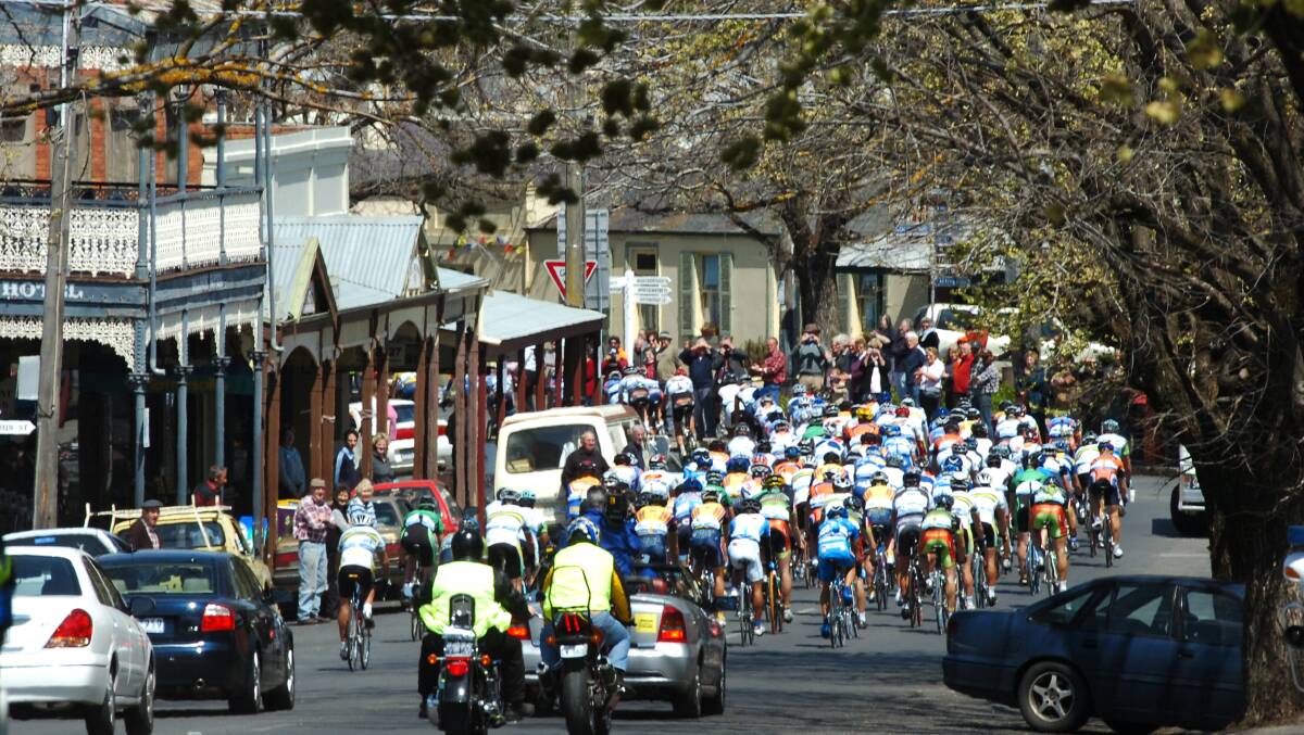 The tour makes its way through historic Maldon. Picture ; PETER HYETT.