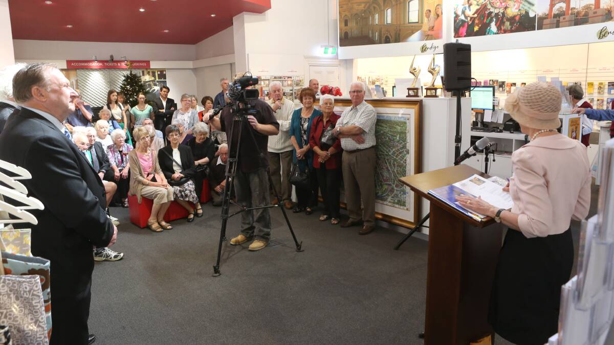 Kathryn Mackenzie talks at book launch at the former Bendigo Post Office, now Bendigo visitors centre. Picture: PETER WEAVING