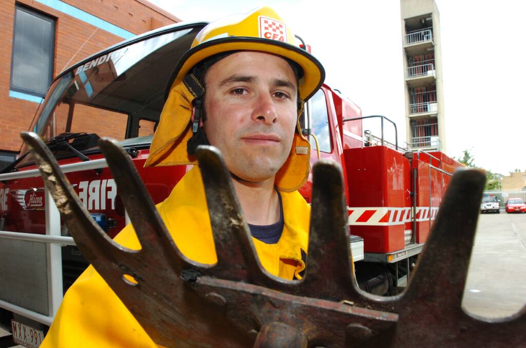 Firefighter Bryan Suckling a the Bendigo CFA station. Picture: PETER HYETT.