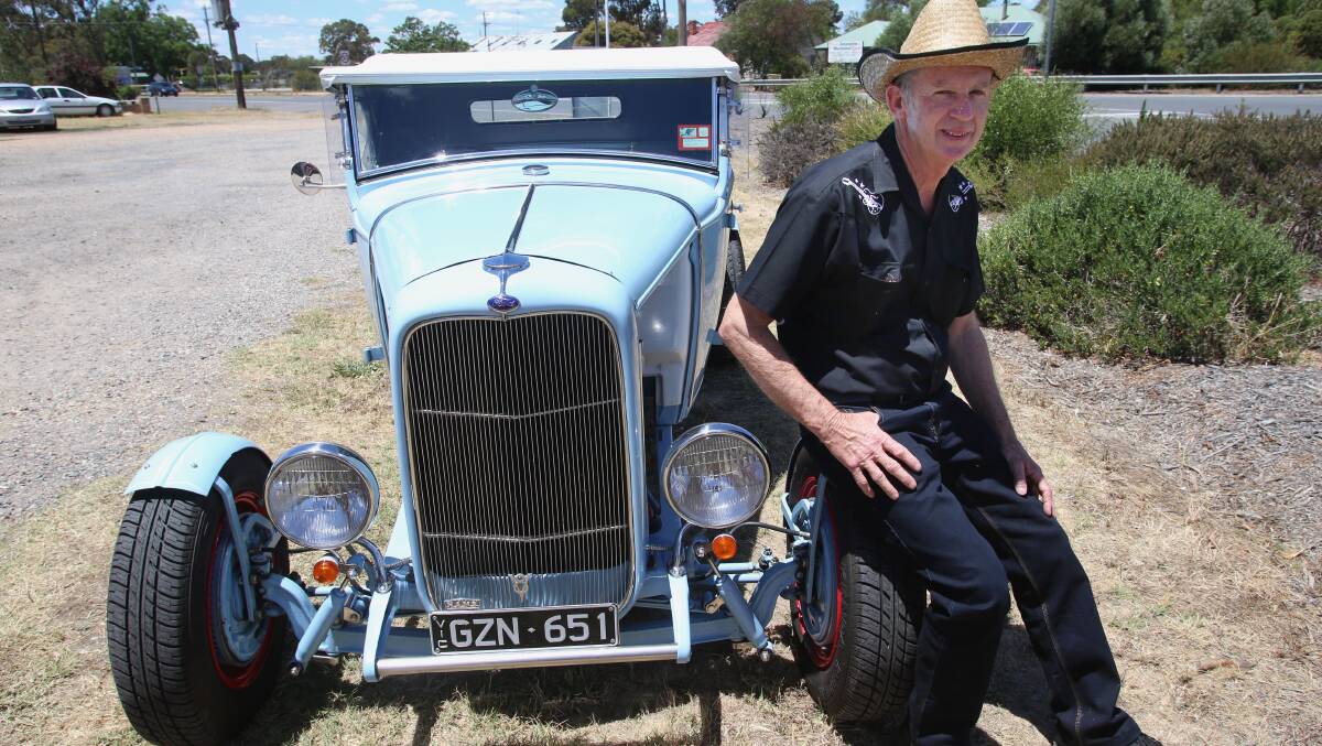 Rocky Gilbert and his 1930 Ford Roadster. Picture: PETER WEAVING