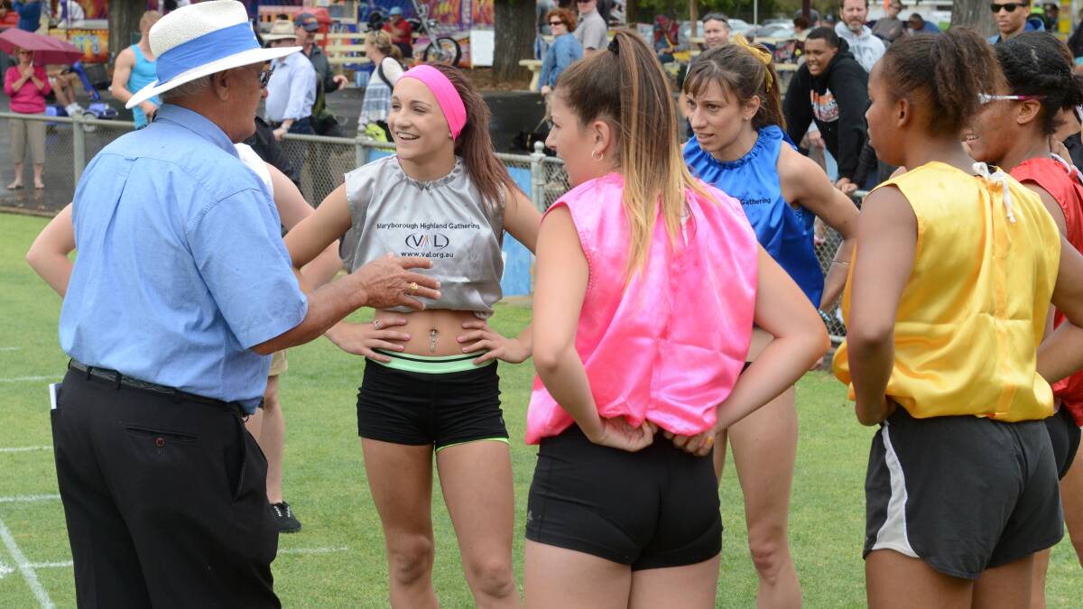 Jessica Payne (grey shirt/pink headband) wins the Women's 120m Necklace event.

Picture: JIM ALDERSEY
