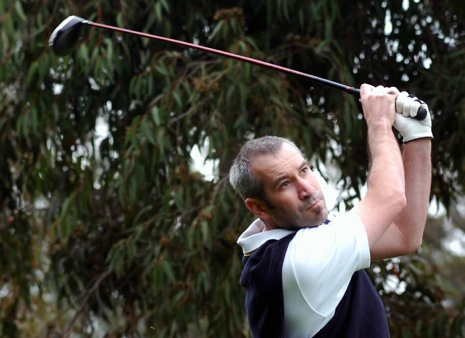 Andrew Wilkinson tea's off in the Amateur Championship at the bendigo Golf Club.
pic by Andrew Perryman