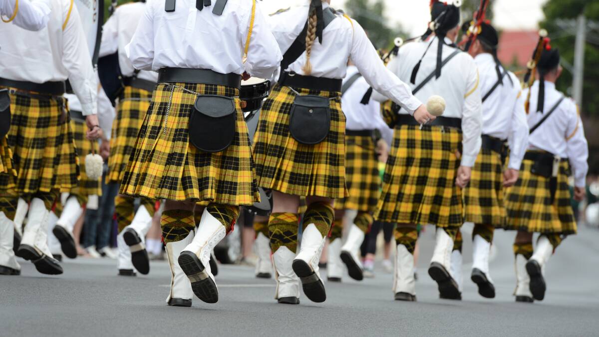 Maryborough Highland Gathering Parade.
Clan Macleod Pipe Band, Bendigo.

Picture: JIM ALDERSEY