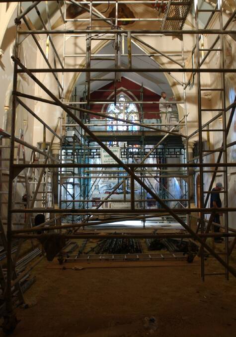 Interior CCB Chapel under renovation 
Pic Brendan McCarthy 120106
