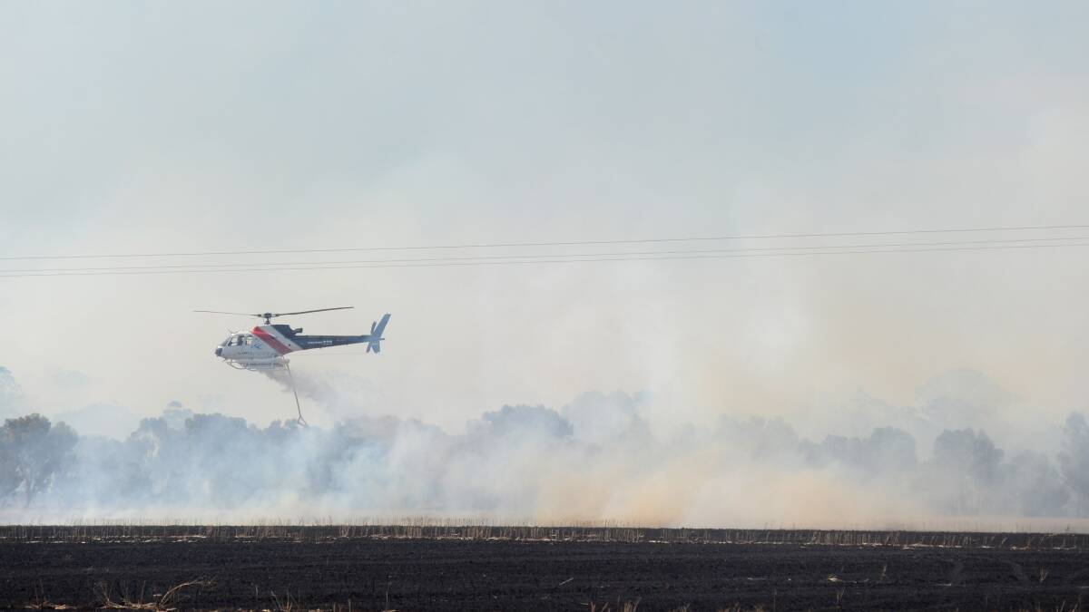 Grass fire at Toolleen.  Picture: JODIE DONNELLAN 