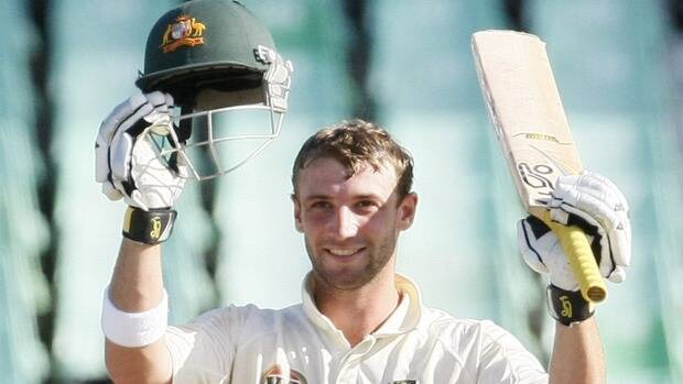 Phil Hughes after posting a Test century for Australia.