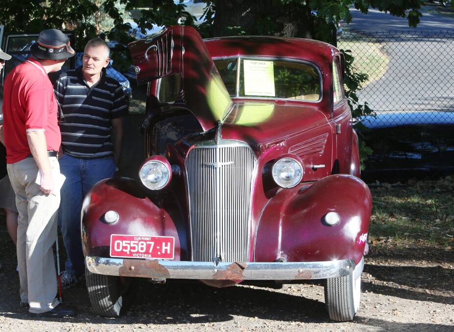 Tristan Coote and Peter Cane from the Bendigo and Sandhurst Holden Club. Picture: PETER WEAVING