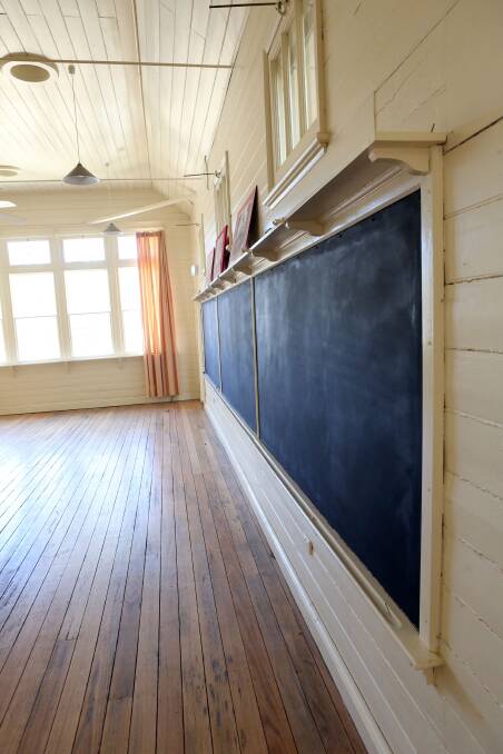 The original blackboard at Fryerstown School. Picture: LIZ FLEMING