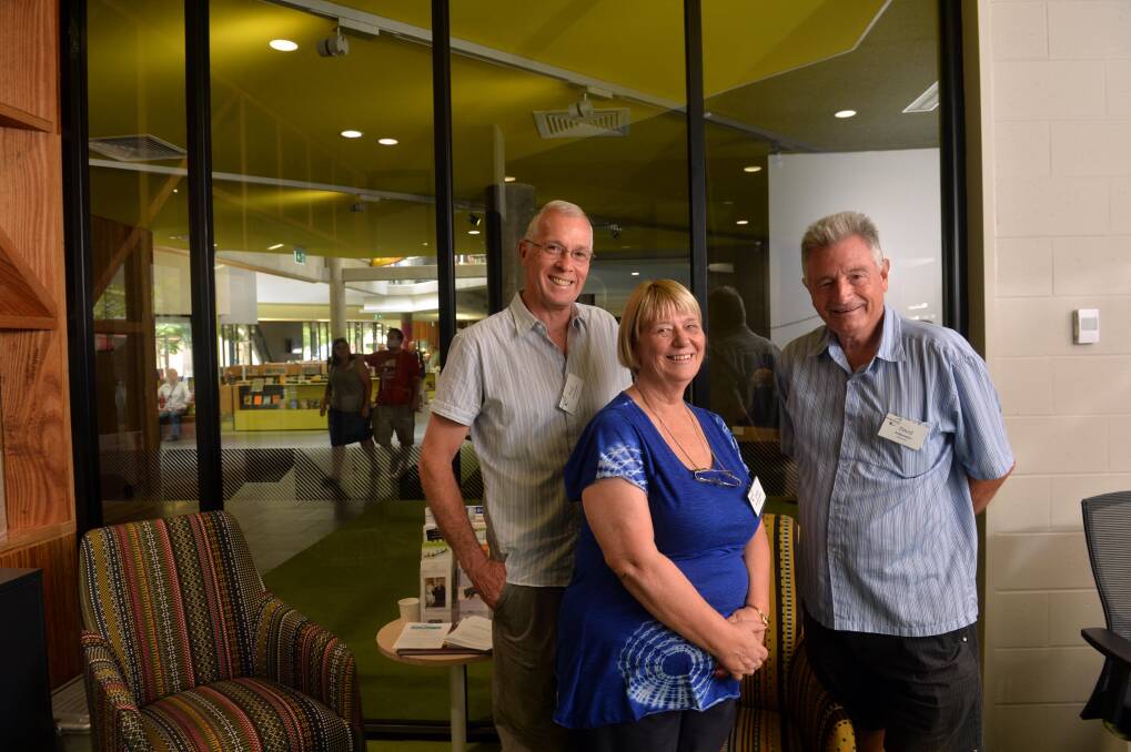 PRIDE OF PLACE: Paul Kirkpatrick, Linda Morton and David Wright at the relocated Volunteer Resource Centre. Picture: BRENDAN McCARTHY