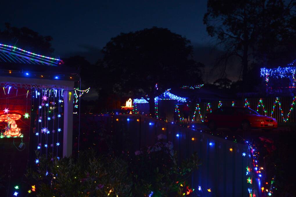 Christmas lights on a house in Excell st. Picture: JIM ALDERSEY