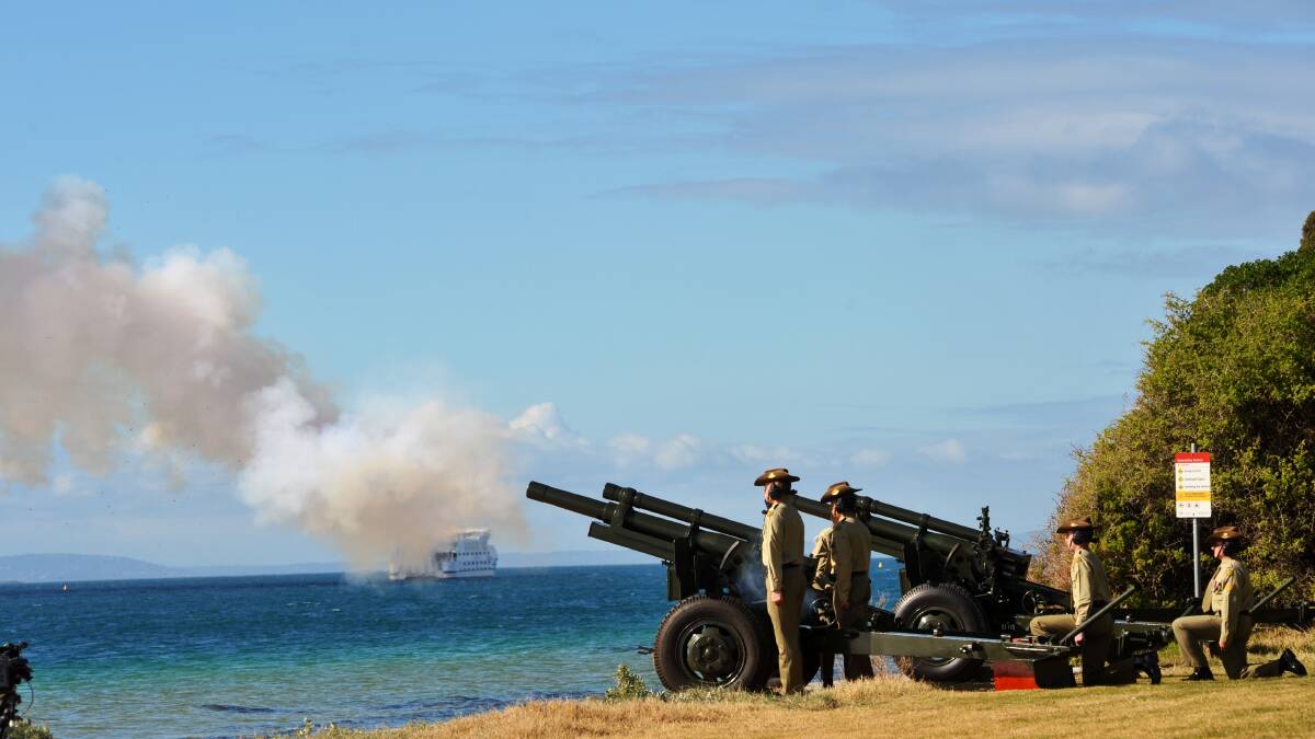 Crowds gather for re-enactment at Point Nepean