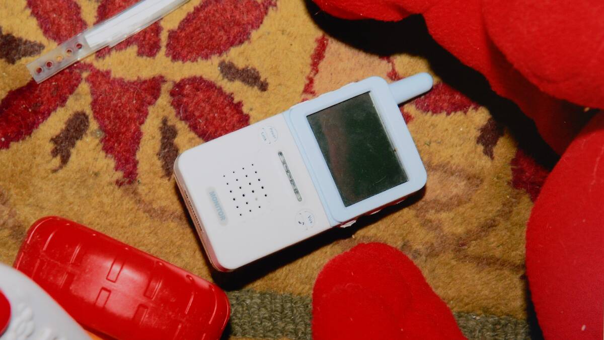 The baby monitor used by Casey Veal to watch her son while he was sleeping. Ms Veal found the monitor in Zayden's room unplugged on the morning she found her son dead.