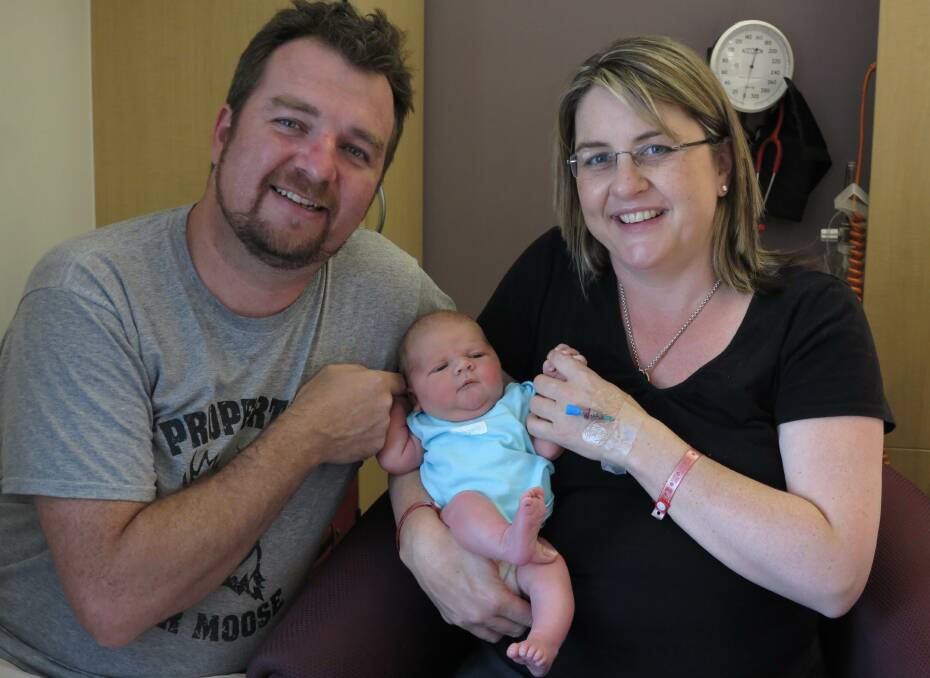 WELCOME: Proud parents Yorick Piper and Jacinta Allan with baby Cormac.