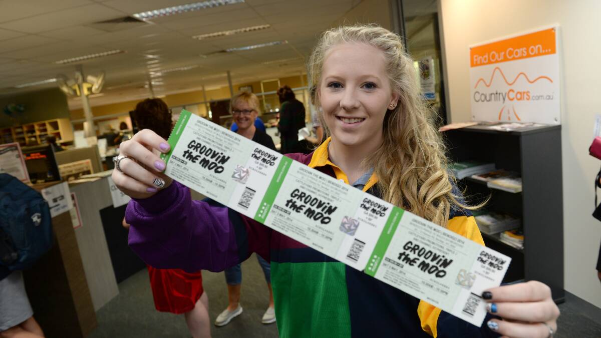 FIRST IN LINE: Reilly Johnston lined up at 7.30am for Bendigo Groovin the Moo tickets. Pictures: JIM ALDERSEY

