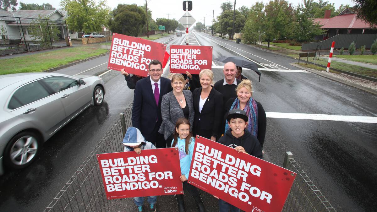 CONGESTED: Labor members, councillors and supporters of the Napier Street upgrade. Picture: PETER WEAVING