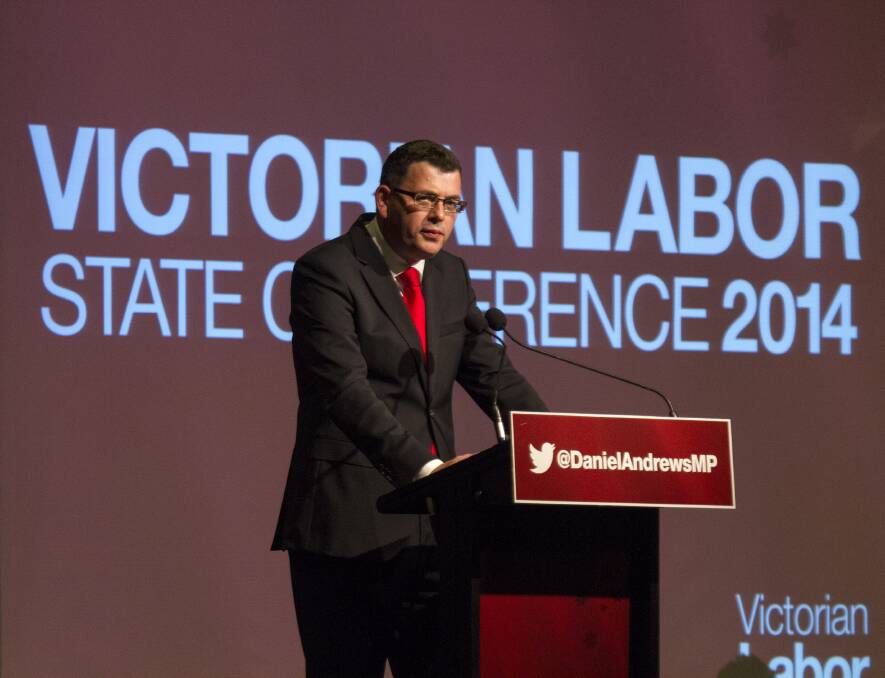 ANNOUNCEMENT: Daniel Andrews at the ALP state conference at the weekend. 