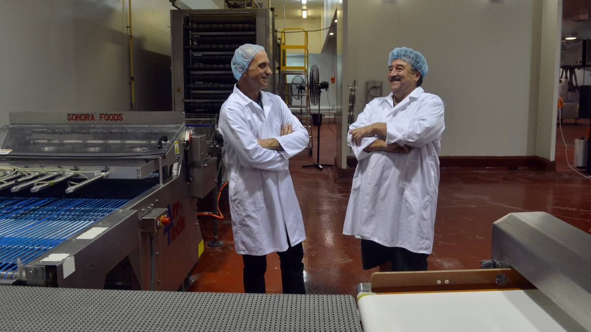INVESTMENT: Eagle Foods plant manager Steve Mallia with general manager Charles Barton. Picture: BRENDAN McCARTHY
