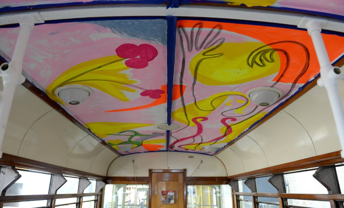 ART: The painted tram ceiling.