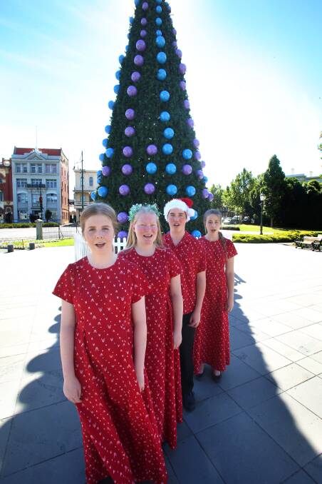 SING: Jessica McCarthy, Laura Spark, Sam Kane and Cara Humphry of  Bendigo Youth Choir. Picture: PETER WEAVING