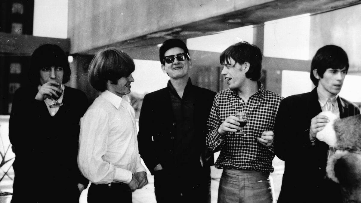 The Rolling Stones with Roy Orbison in Sydney in 1965. Picture: SMH NEWS