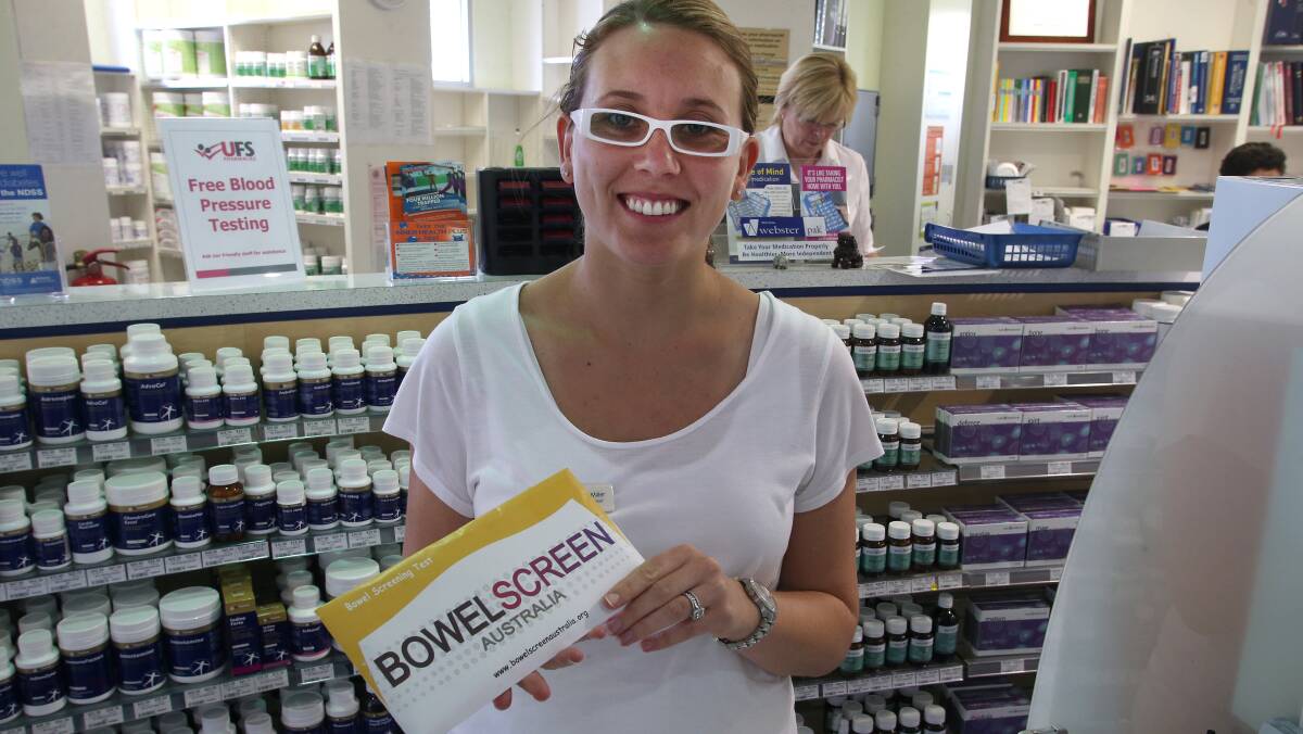TEST: UFS Pharmacy manager Kirrilee Miller with a bowel cancer test kit.