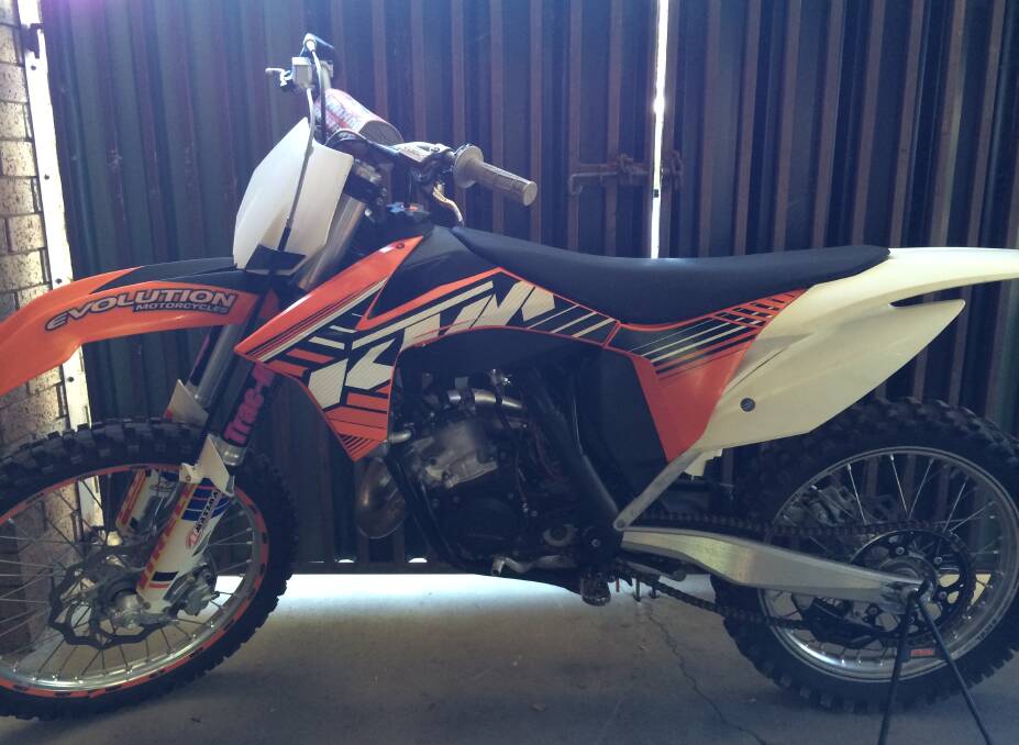 The stolen KTM 150SX motorcycle. Picture: CONTRIBUTED