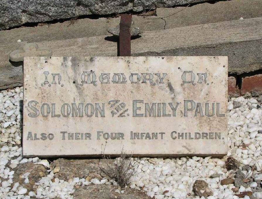EVIDENCE: Solomon and Emily Paul, parents of William Edgar Gordon Paul who wrote the love letter to Annie Bird, were buried at Bendigo Cemetery. 
Picture: CONTRIBUTED