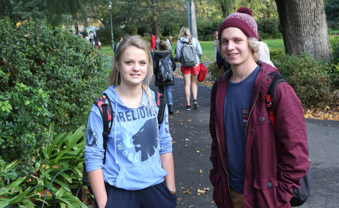 FUTURE: Students Jess Burch and Lachlann Tyson are weighing up their options. Picture: PETER WEAVING