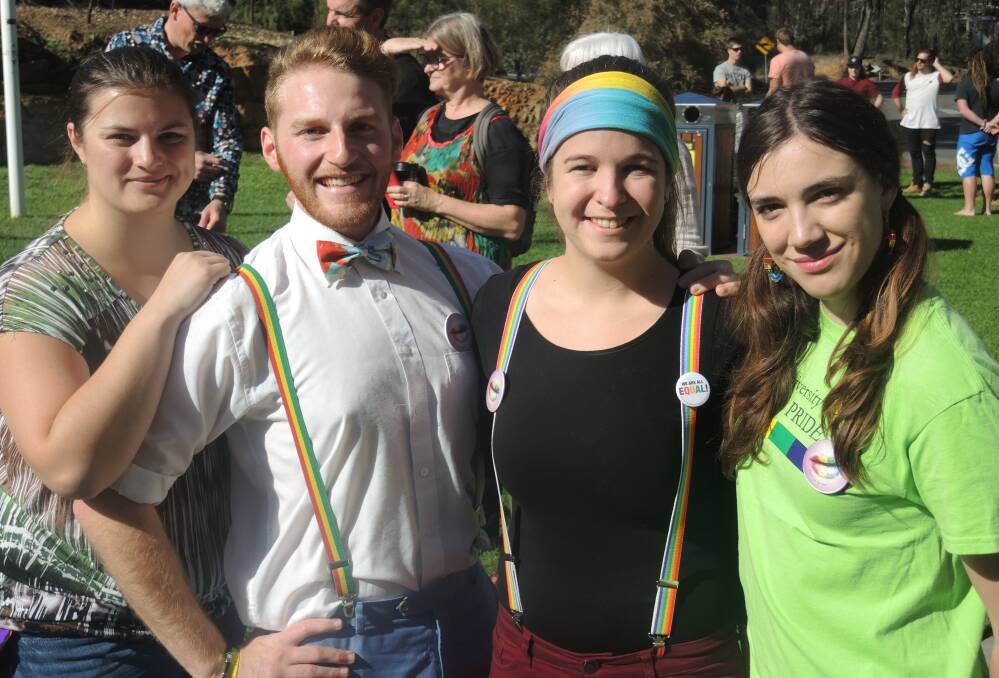 Latrobe University students and staff celebrate sexual diversity and raise the rainbow flag.