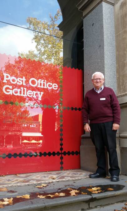 GREAT FUN: Volunteer Andrew Cook pictured outside Bendigo's Post Office Gallery. Andrew describes volunteering at the gallery as rewarding.