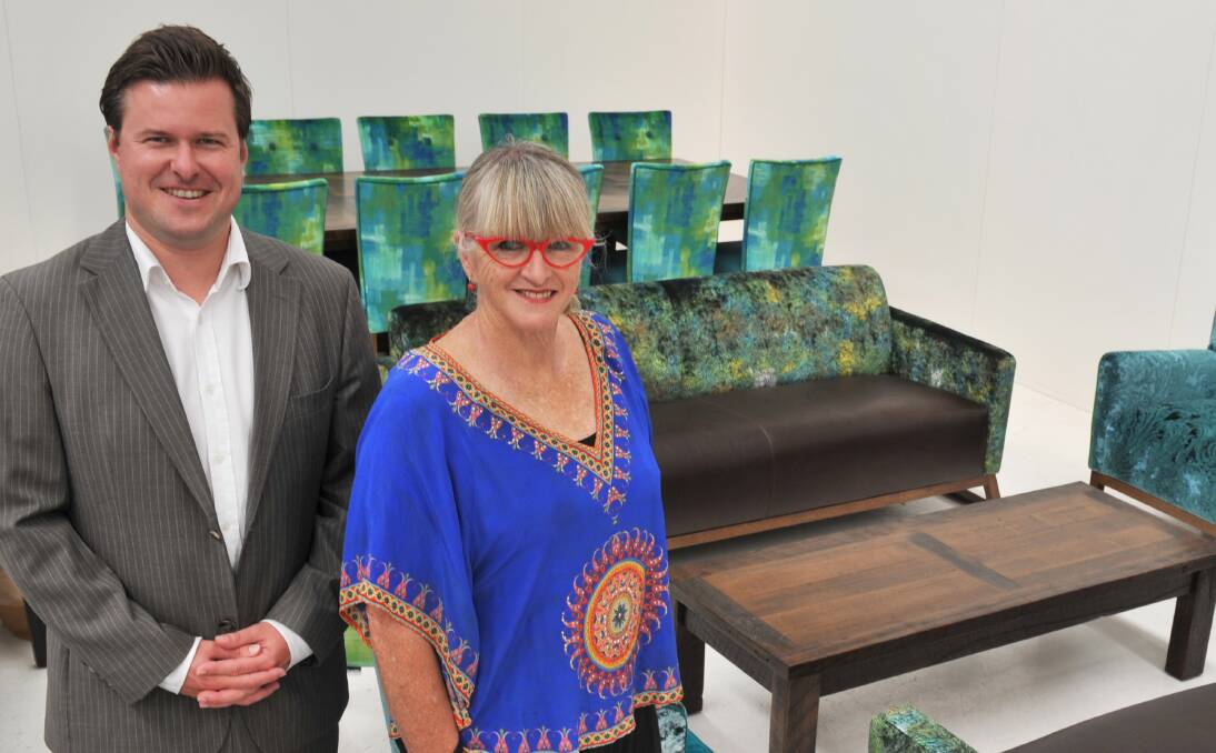 JOBS: Jimmy CEO Boris Bielert and Margot Spalding. Ms Spalding has been named on a state government panel to help drive economic growth and job creation in the state. Picture: BRIAN SEMMENS.
