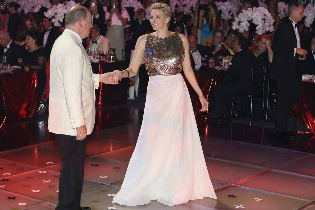 Eyes for each other - Charlene and Albert dance the night away at the annual Red Cross Gala Ball in Monaco on Friday night.