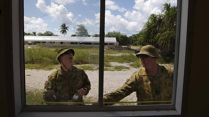 Inspection ... ADF engineers check a Nauru processing centre.