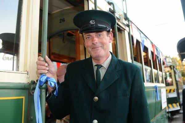 HISTORIC: Driver Stephen Kirkpatrick and the number 26 tram re-enact its final journey 40 years ago.  Picture: JULIE HOUGH