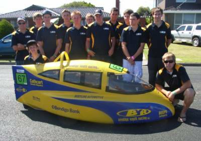 SPEED DEMONS: The Bendigo Youth Racing Team after its record-breaking win in Wonthaggi.
