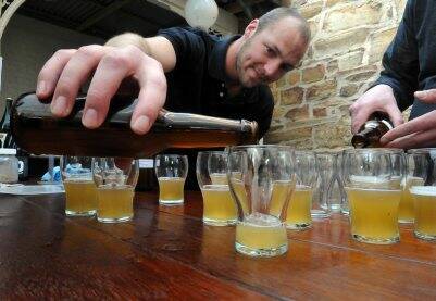 Taste: Matt Kunne, of Goldmines Hotel, pours some sample glasses.Pictures: Brendan McCarthy