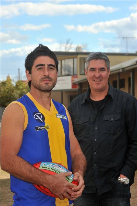 NEW HOME: Simon Rosa and Golden Square president Rob Dupuy. Picture: BRENDAN McCARTHY