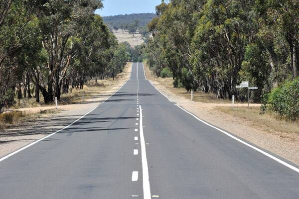 lonely road: The Avoca-Maryborough road where Terry disappeared.