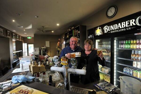 Rule Britannia: Publicans Carolyn Trudgeon and David Kolevas are excited about the Carisbrook venue’s reopening. Picture: Jim Aldersey