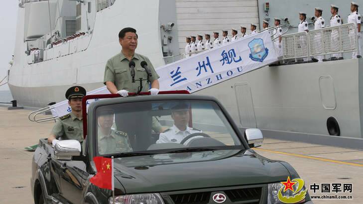 President Xi Jinping inspects China's growing naval force. Photo: ChinaMil 